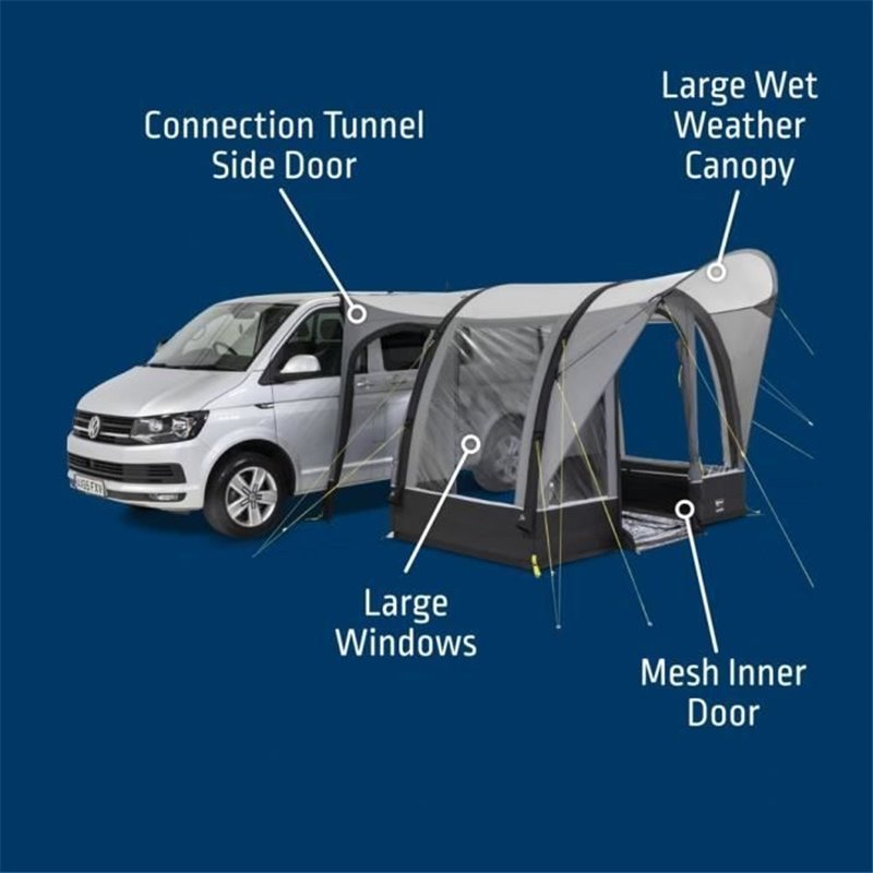 Image secondaire de Auvent gonflable pour van - KAMPA - Sprint Air - Matériau Weathershield 68D, armature Kampa AIR, espace compact, entrée 