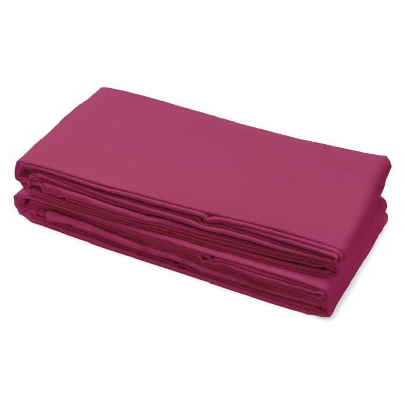 LOVELY HOME Drap Plat 100% coton 180x290 cm - 1 personne - Fuchsia