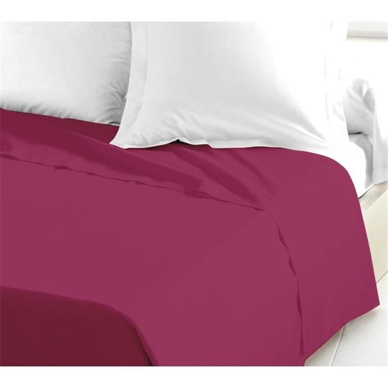 Image secondaire de LOVELY HOME Drap Plat 100% coton 180x290 cm - 1 personne - Fuchsia