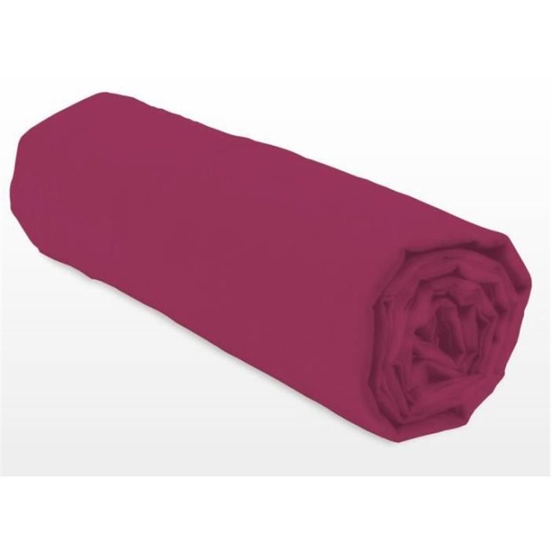 Drap-housse - LOVELY HOME - LH71617 - 90x190+25 cm - Fuchsia