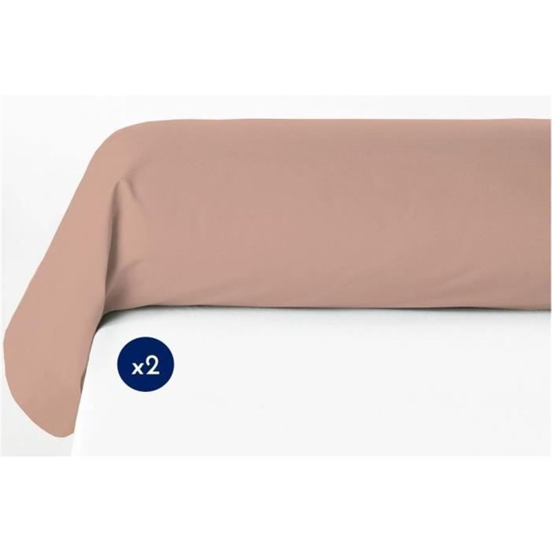 Lot de 2 taies de traversin - LOVELY HOME - LH71618 - 85 x 185 cm - Rose