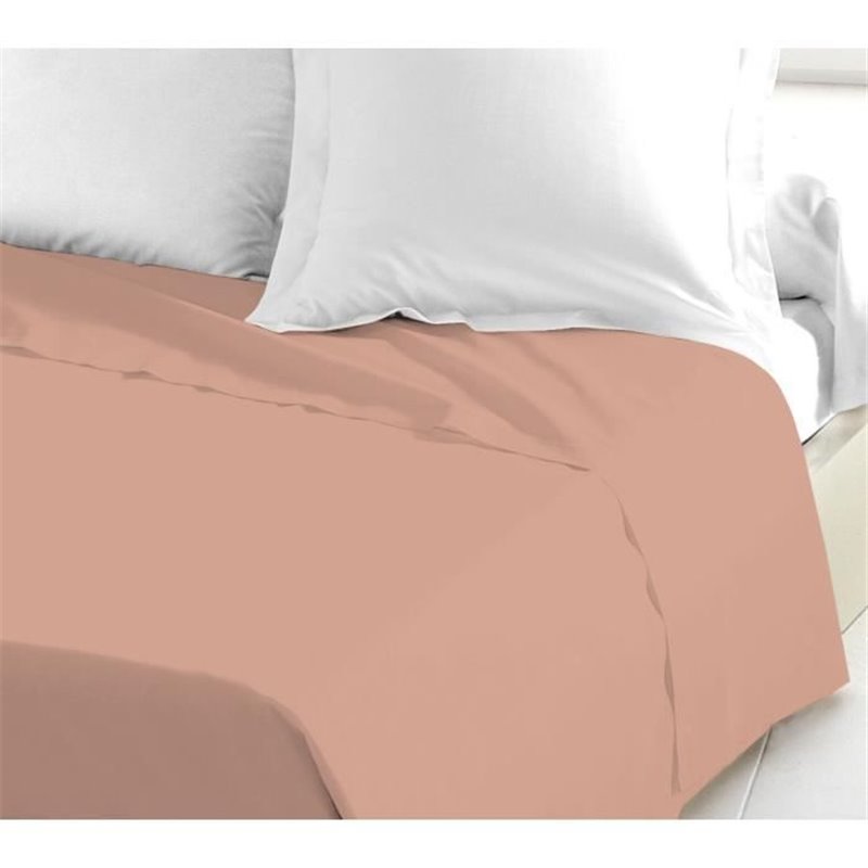 Image secondaire de LOVELY HOME Drap Plat 100% coton 180x290 cm - 1 personne - Rose