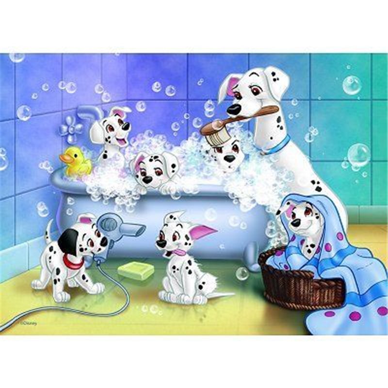 Puzzle 60 p - NATHAN - Les 101 Dalmatiens - Blanc - Disney - Scene de vie