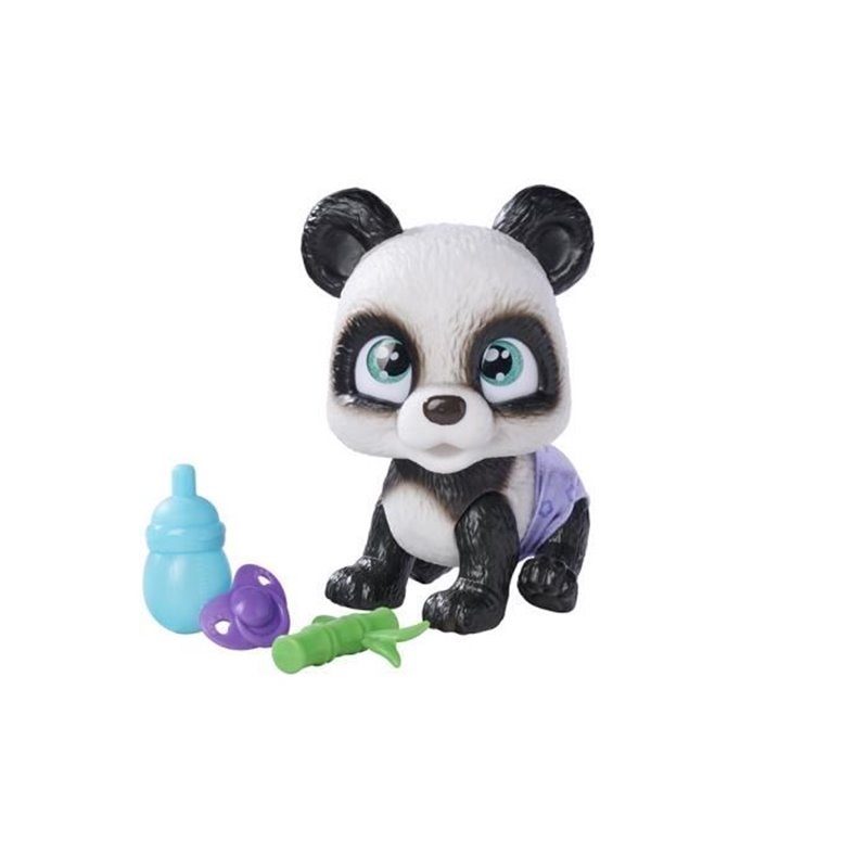 Smoby - Pamper Petz - Panda a adopter - 4 accessoires - Articulé - Bois et fais pipi - Certificat d'adoption - Des 3 ans