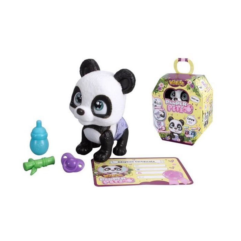 Image secondaire de Smoby - Pamper Petz - Panda a adopter - 4 accessoires - Articulé - Bois et fais pipi - Certificat d'adoption - Des 3 ans