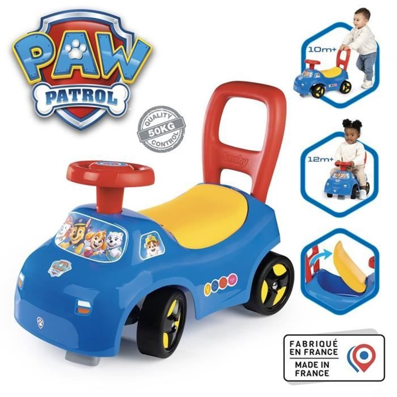 Image secondaire de Smoby - Porteur auto enfant 2 en 1 - Pat' Patrouille - Coffre sous la selle + klaxon - Des 10 mois - Fabrication française