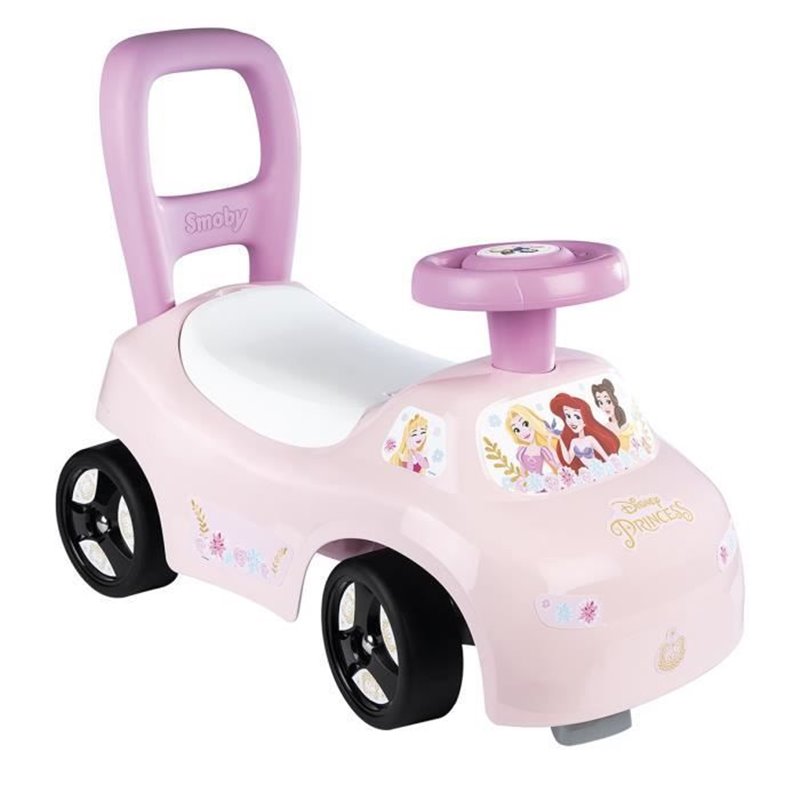 Smoby - Porteur auto enfant 2 en 1 - Disney Princesse - Coffre sous la selle + klaxon - Des 10 mois - Fabrication frança