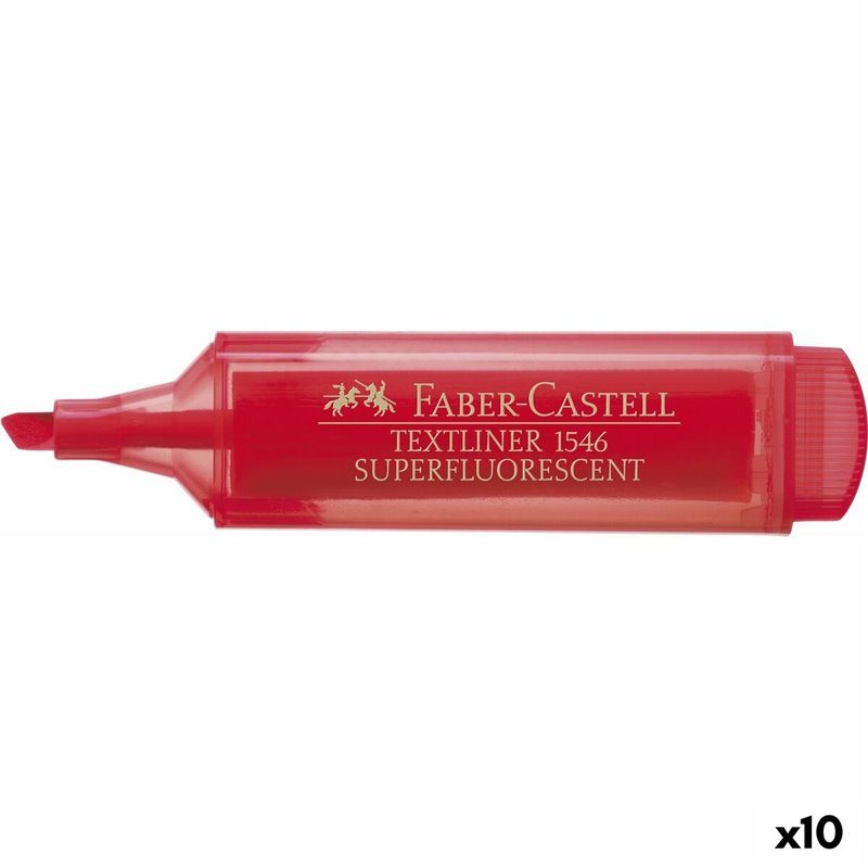 Marqueur fluorescent Faber-Castell Textliner 46 Rouge (10 Unités)