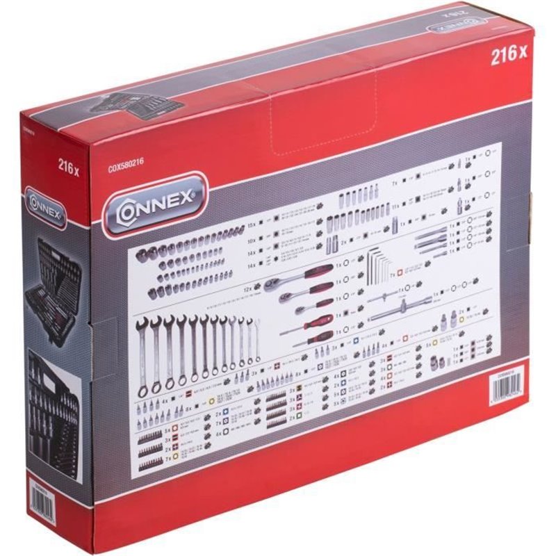 Image secondaire de Coffret a douilles CONNEX - 216 pieces - Garantie 2 ans