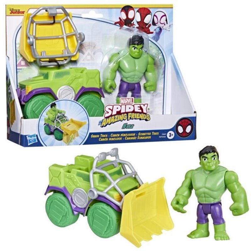 Spidey Coffret Camion démolisseur Hulk, véhicule avec figurine de 10 cm, jouets des 3 ans, Spidey et ses Amis Extraordin