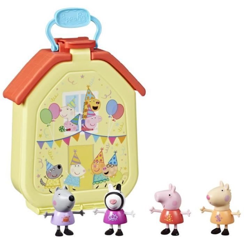 Image secondaire de Peppa Pig, coffret La mallette de Peppa avec maison pliable, 4 figurines, jouets préscolaires, a partir de 3 ans