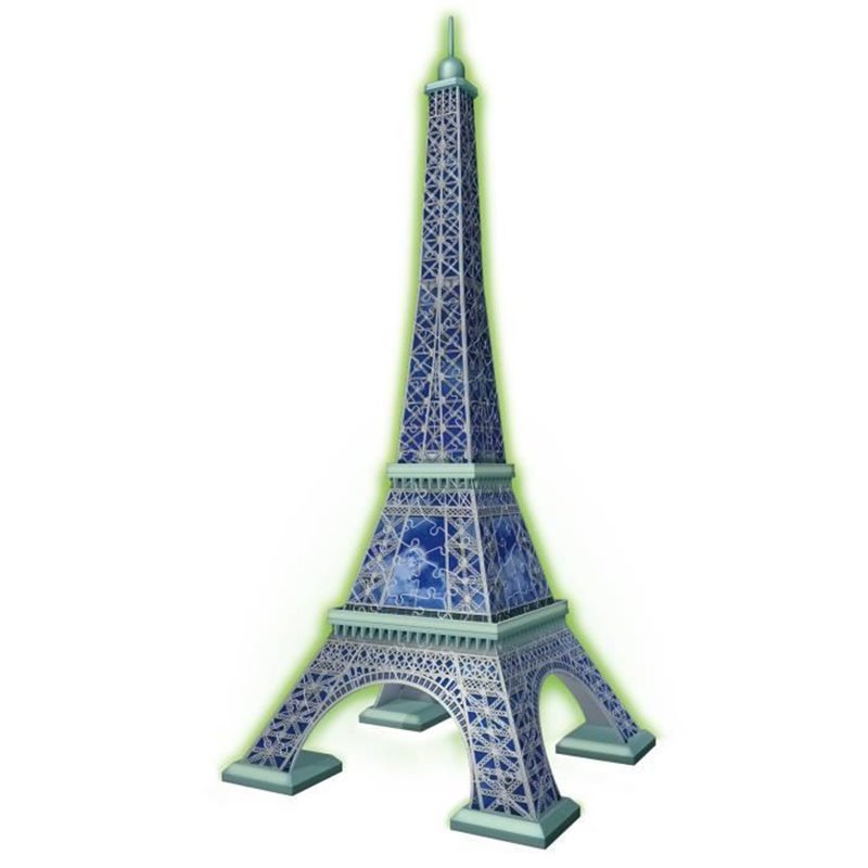 Image secondaire de Ravensburger-Puzzle 3D Tour Eiffel phosphorescente 50 ans-Des 10 ans-216p numérotées a assembler sans colle-Accessoires 