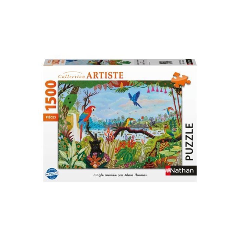 Image secondaire de Nathan-Puzzle 1500 pieces-Jungle animée/Alain Thomas-Adultes et enfants des 14 ans-Puzzle de qualité supérieure-12000942