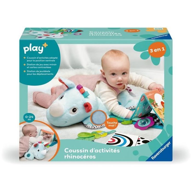 Image secondaire de Ravensburger -PLAY + - Coussin d'activités 3en1 rhincéros - Des la naissance - version française - 34010