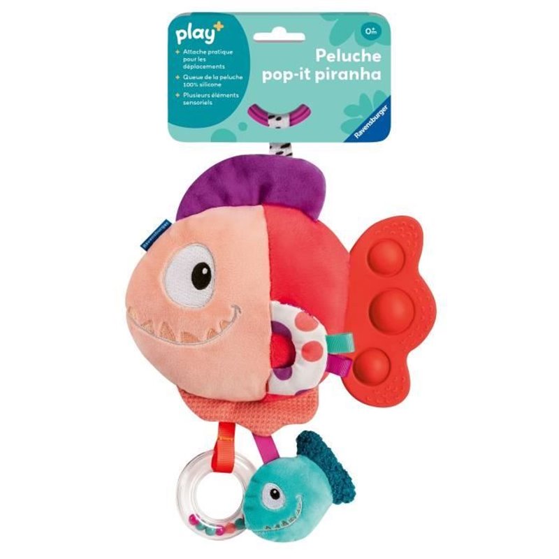 Image secondaire de Ravensburger -PLAY + - Peluche pop-it piranha rouge - Dès la naissance - version française - 34015