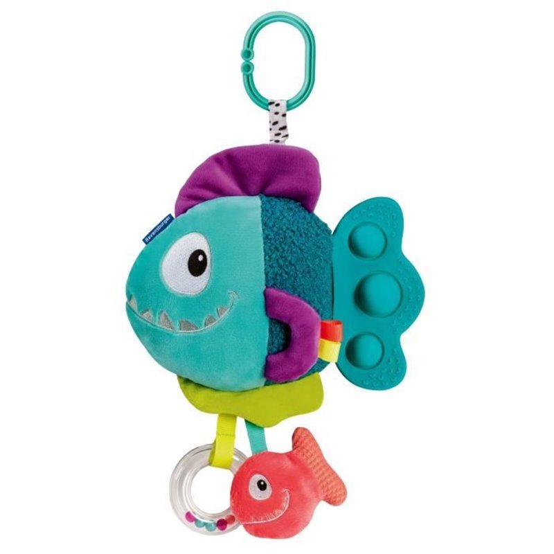 Ravensburger -PLAY + - Peluche pop-it piranha bleu - Dès la naissance - version française - 34016