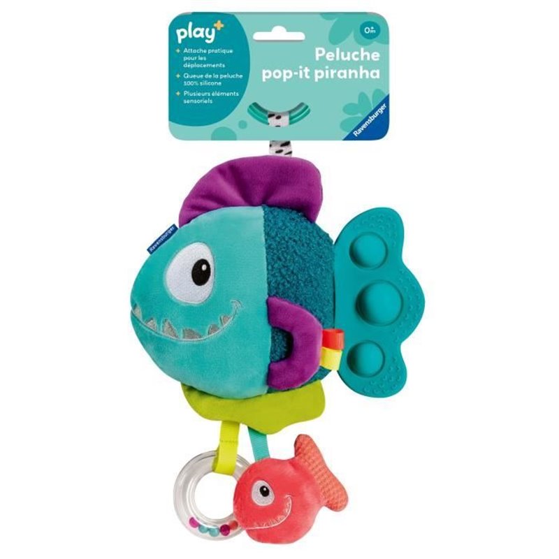 Image secondaire de Ravensburger -PLAY + - Peluche pop-it piranha bleu - Dès la naissance - version française - 34016