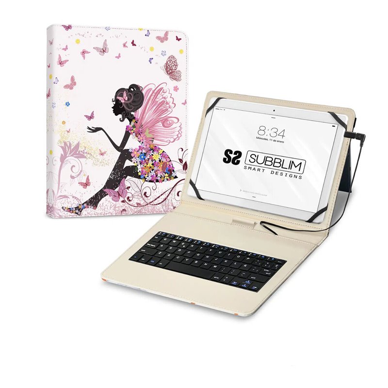 Housse pour Tablette Subblim Keytab Multicouleur Espagnol Qwerty QWERTY