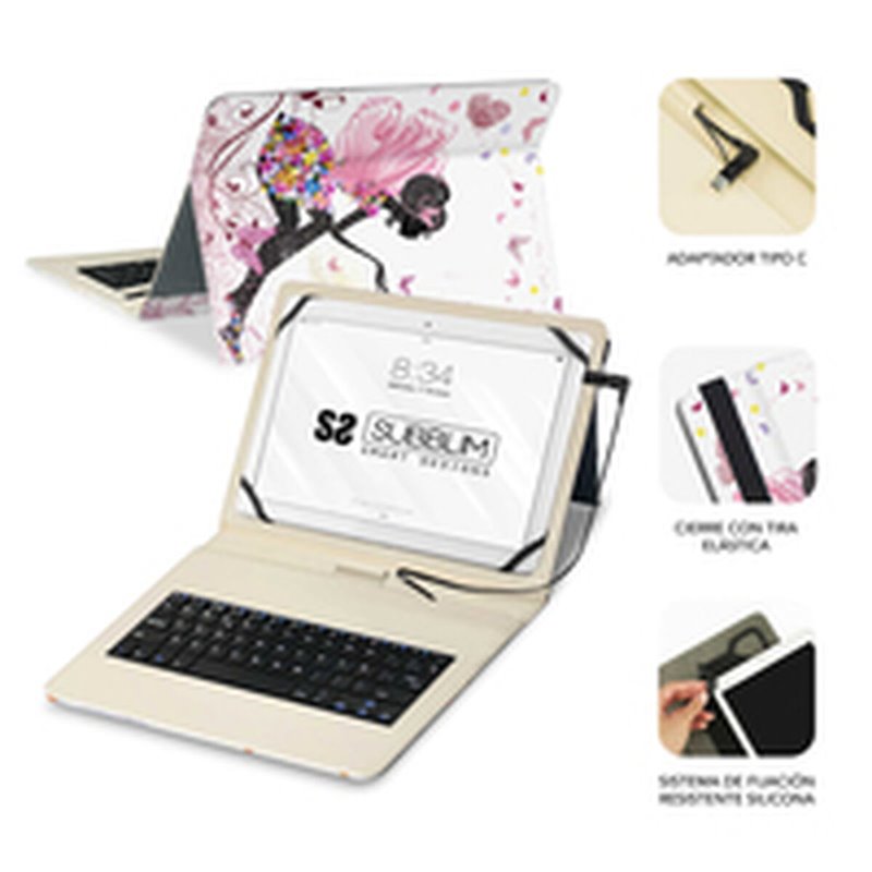 Image secondaire de Housse pour Tablette Subblim Keytab Multicouleur Espagnol Qwerty QWERTY