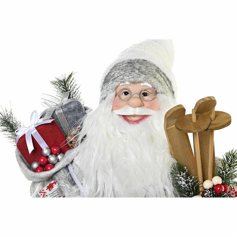 Image secondaire de Décorations de Noël DKD Home Decor Père Noël Blanc Rouge Gris PVC Bois 32 x 20 x 64 cm