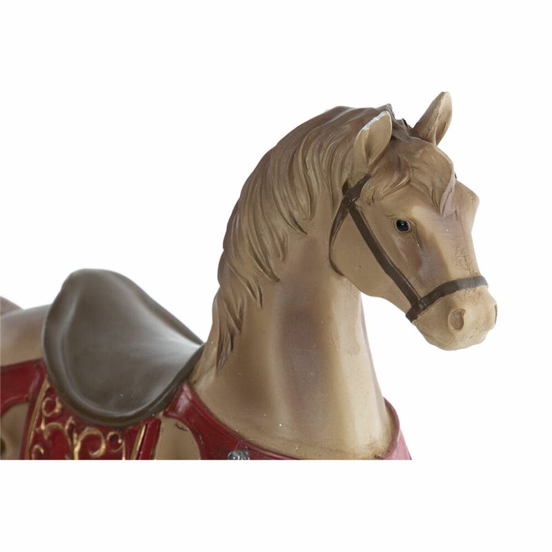 Image secondaire de Décorations de Noël DKD Home Decor Marron Rouge Résine Cheval 34 x 10 x 32 cm (3 Unités)