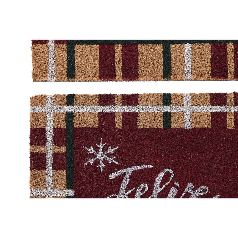 Image secondaire de Paillasson DKD Home Decor Blanc Marron Rouge Vert PVC Fibres de coco 60 x 40 x 1,5 cm (2 Unités)