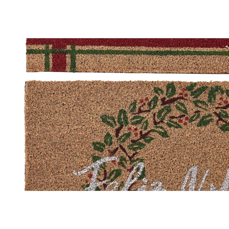 Image secondaire de Paillasson DKD Home Decor Blanc Marron Rouge Vert PVC Fibres de coco 60 x 40 x 1,5 cm (2 Unités)