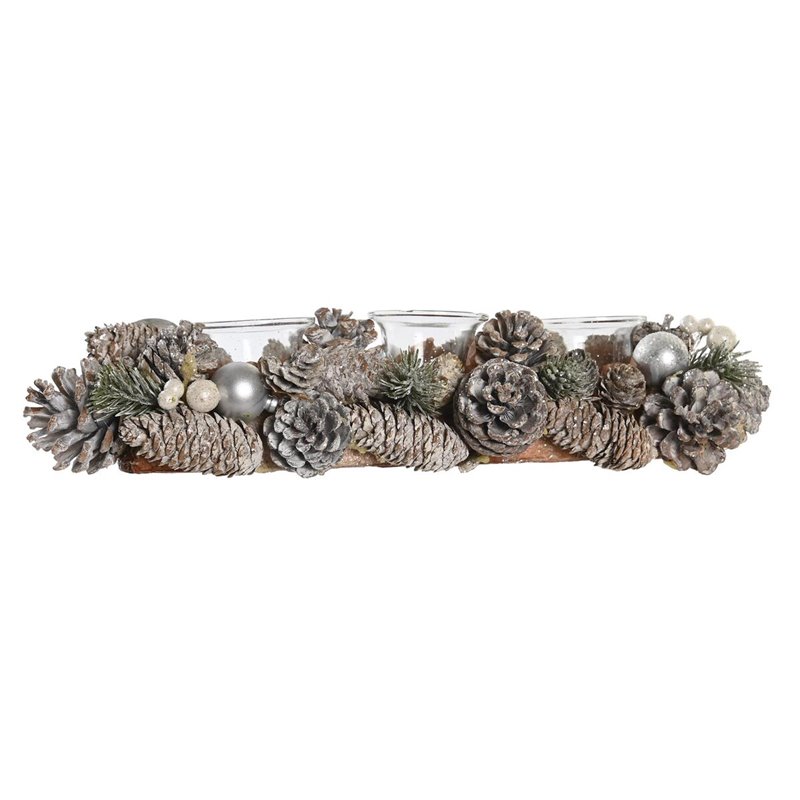 Image secondaire de Bougeoirs de Noël DKD Home Decor Blanc Rouge Vert Verre 38 x 13 x 8,5 cm (2 Unités)