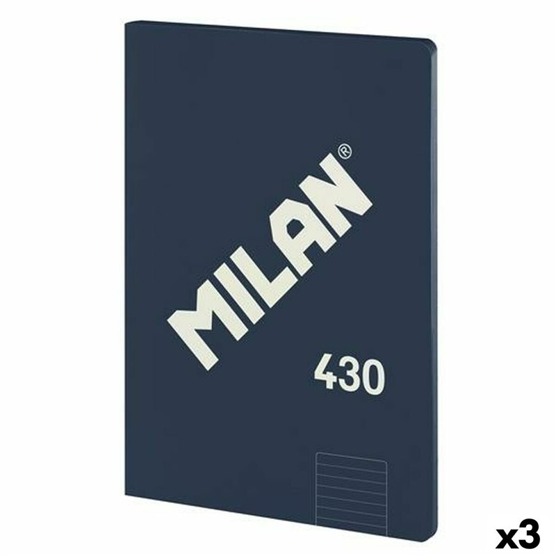 Carnet Milan 430 Bleu A4 48 Volets 21 x 29,7 cm (3 Unités)