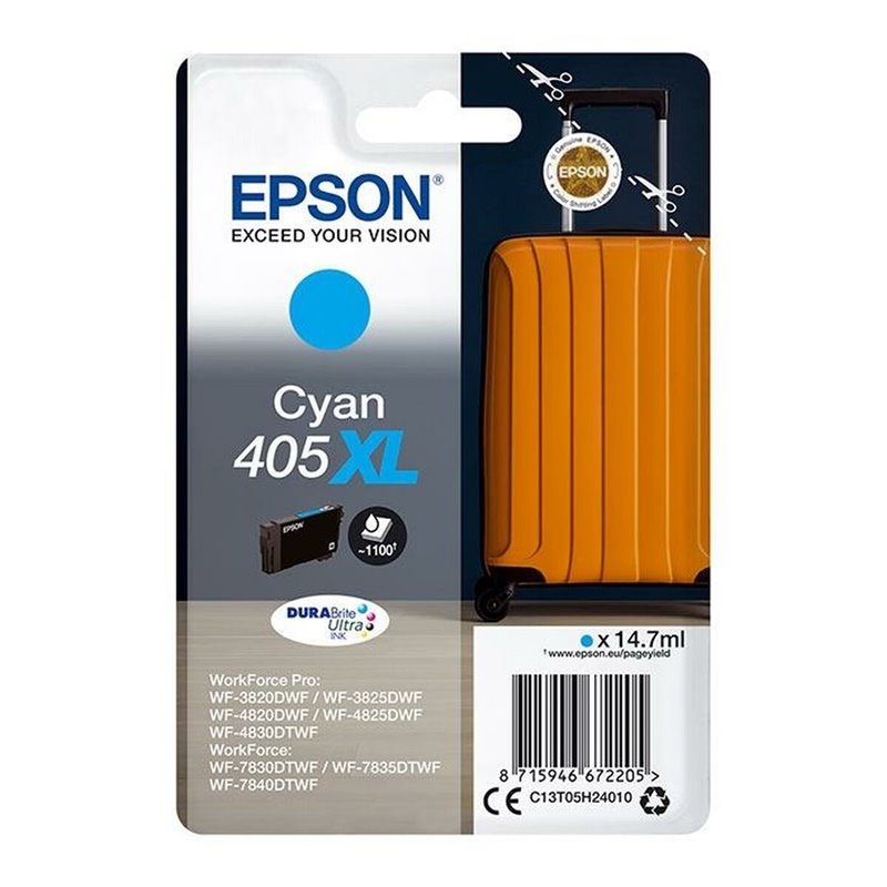 Image secondaire de Cartouche d'encre originale Epson 405XL Cyan (8 Unités)