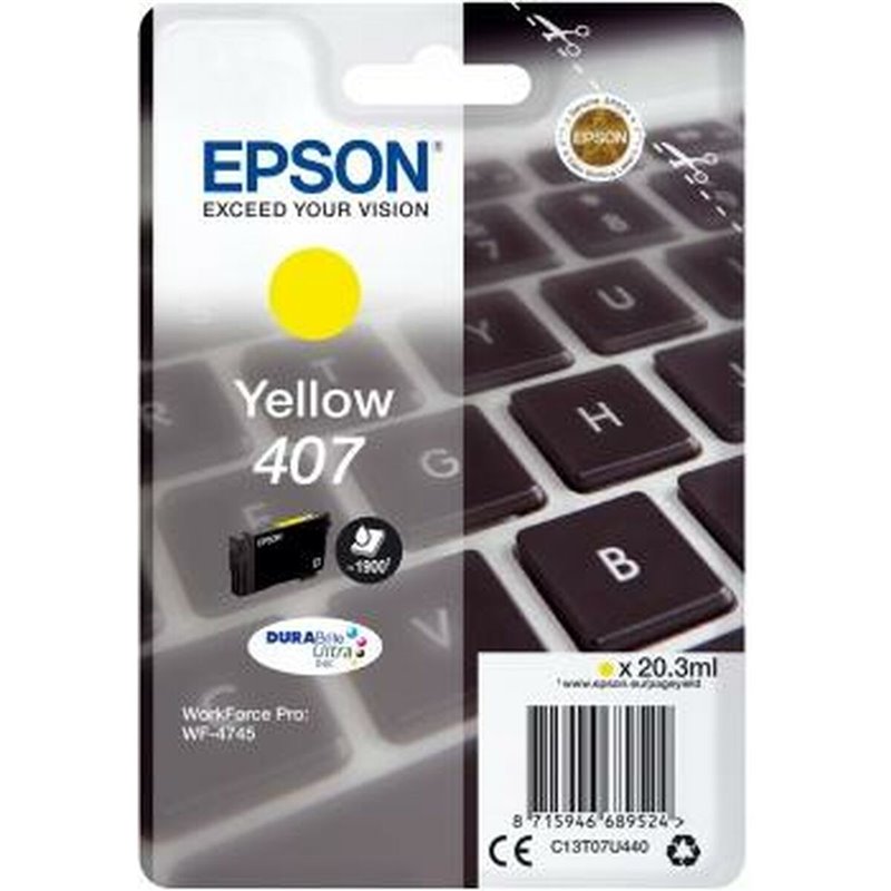 Image secondaire de Cartouche d'encre originale Epson WorkForce Pro 4745 Series Jaune (8 Unités)