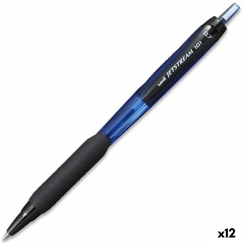 stylo à encre liquide Uni-Ball Jetstream SXN-101-07 Bleu 0,7 mm (12 Unités)