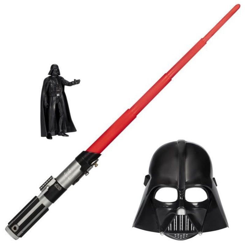 Image secondaire de Pack Côté obscur Dark Vador, sabre laser rouge, masque Dark Vador et figurine de 15 cm, accessoire, des 4 ans, Star Wars