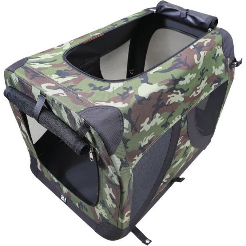 Image secondaire de Caisse de transport - M PETS - COMFORT CRATE L - Camouflage - Pliable - Cadre métallique - Grilles d'aération