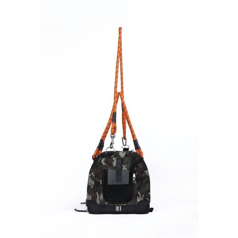 Image secondaire de Sac de transport - M PETS - REMIX 2 en 1 Camouflage & Orange - 41 x 28 x 28 cm - Pliable - Léger - Ceinture baudrier