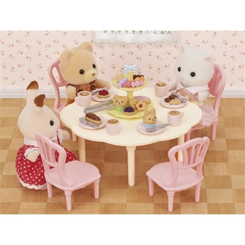 Image secondaire de La table du goûter - SYLVANIAN FAMILIES - 5742 - Set de table avec chaises, vaisselle et pâtisseries