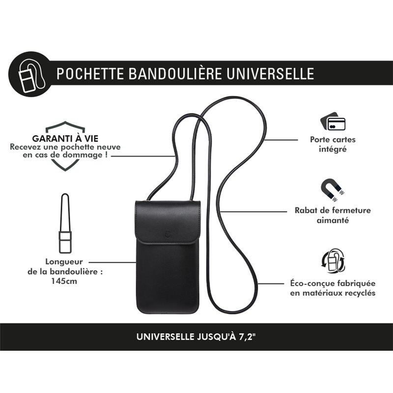 Image secondaire de Pochette bandoulière Universelle Noir Force Case