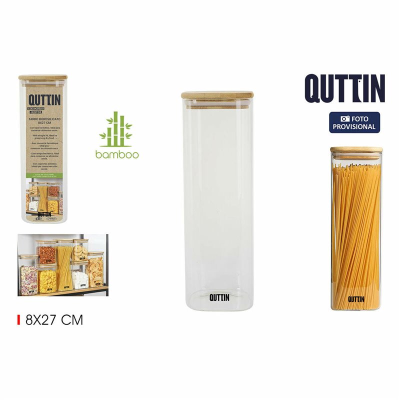 Image secondaire de Boîte Quttin Bambou Carré 1,3 L 8 x 27 cm (12 Unités)