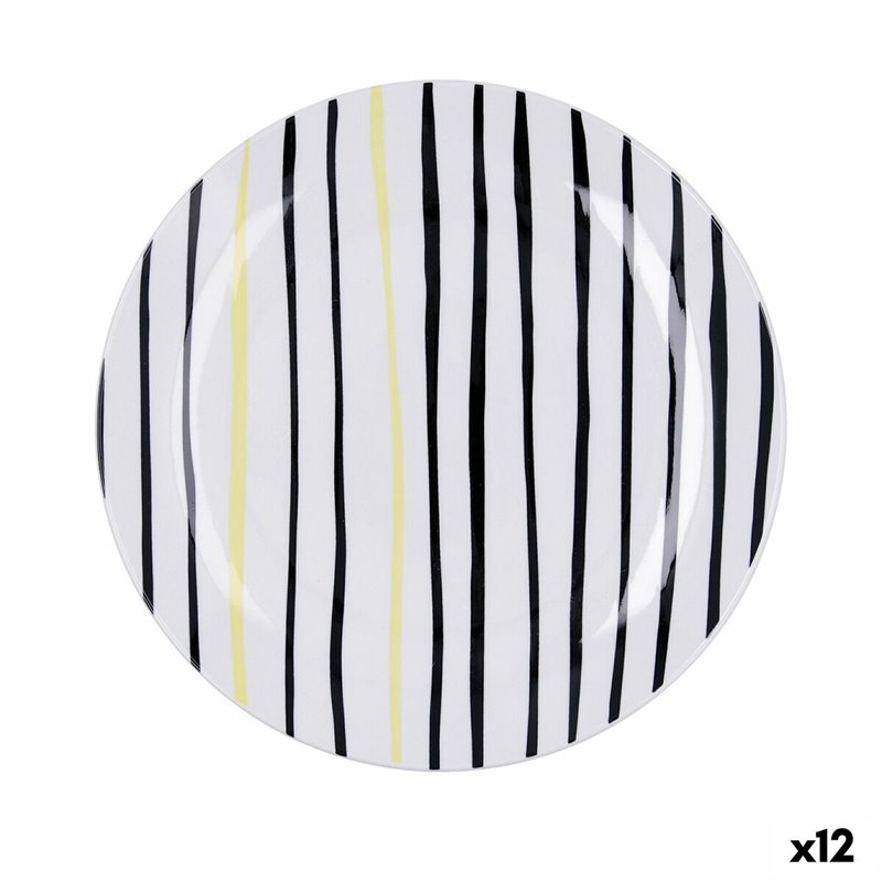 Assiette plate Bidasoa Zigzag Multicouleur Céramique Ø 26,5 cm (12 Unités)