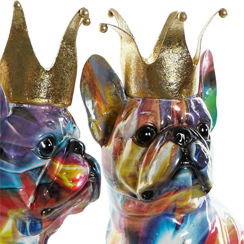 Image secondaire de Figurine Décorative DKD Home Decor 18,5 x 11,5 x 23,5 cm Multicouleur Chien (2 Unités)