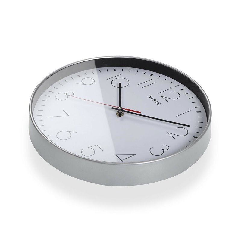 Image secondaire de Horloge Murale Versa Blanc Argenté Plastique Quartz 4,3 x 30,5 x 30,5 cm