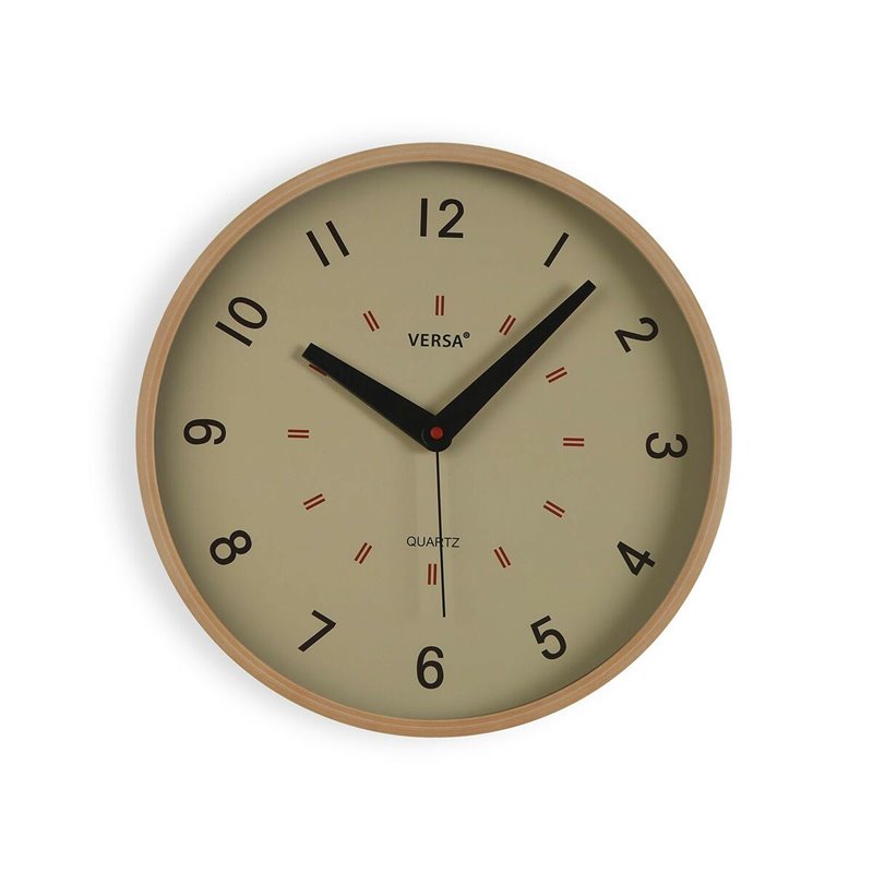 Horloge Murale Versa Beige Plastique 4 x 30 x 30 cm