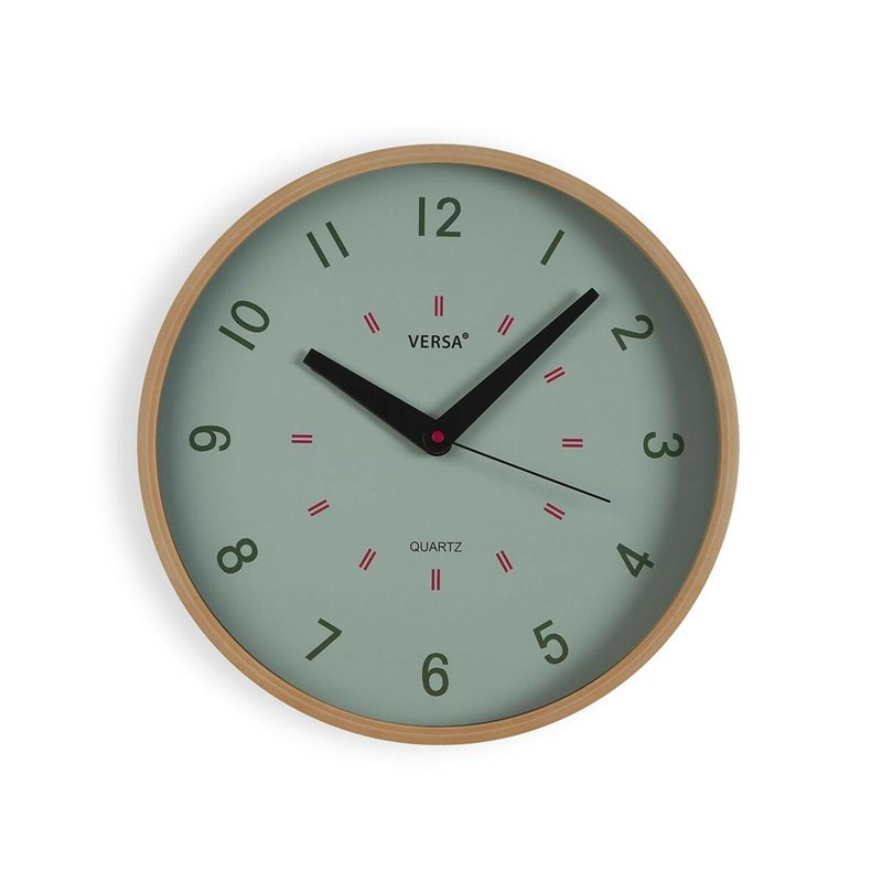 Horloge Murale Versa Vert Plastique 4 x 30 x 30 cm