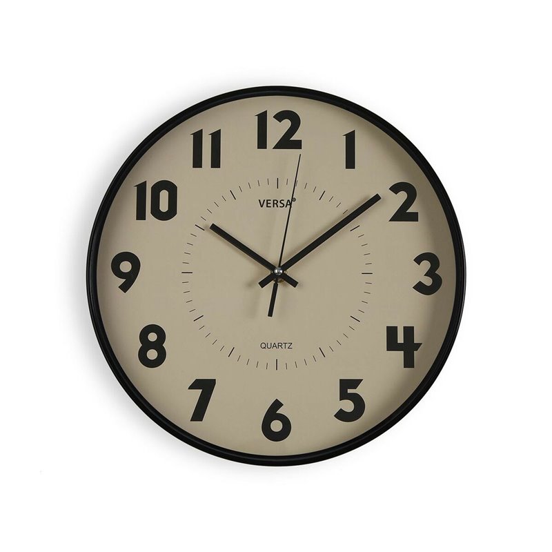 Horloge Murale Versa Beige Plastique 4 x 30 x 30 cm