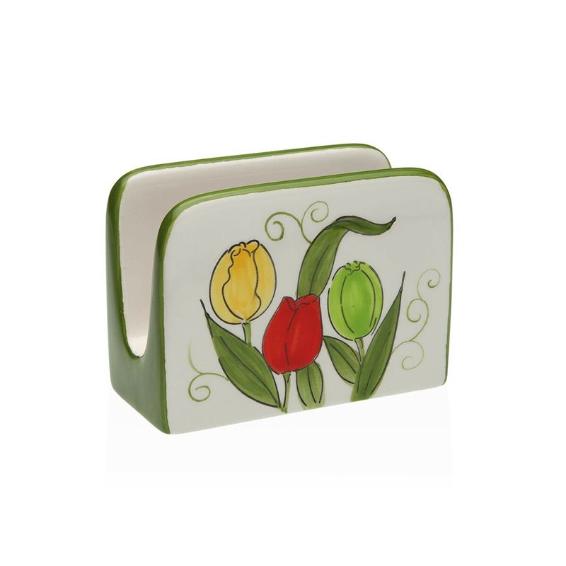 Porte-serviettes Versa Céramique 5 x 8 x 11 cm Tulipe