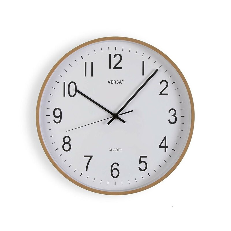 Horloge Murale Versa Plastique Quartz Bois MDF 5 x 35 x 35 cm