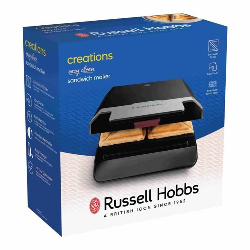 Image secondaire de Croque-monsieur - RUSSELL HOBBS - 26800-56 - 750 W - Chauffage rapide : 108 s - Anti-adhésif - Noir / Acier