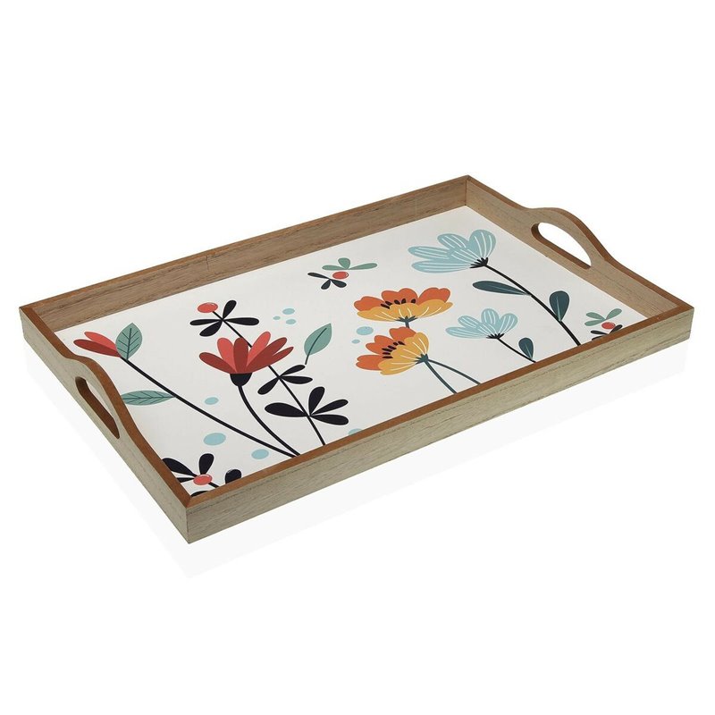 Plateau Versa Selene Bois MDF 30 x 5 x 45 cm Fleurs