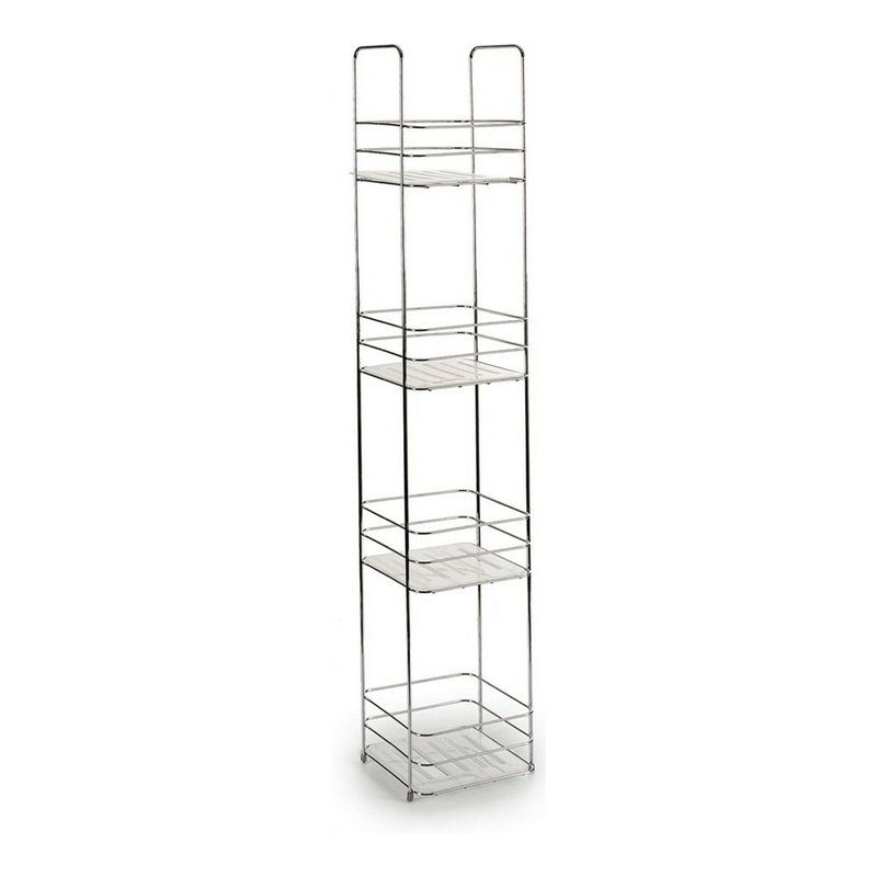 Etagère de salle de bains Transparent Argenté Métal Plastique