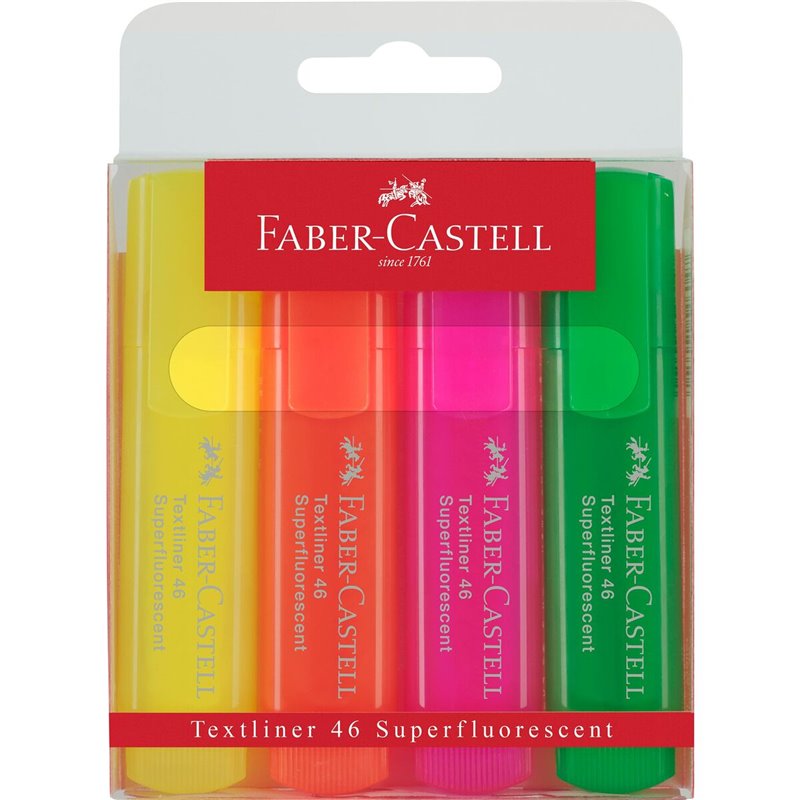 Image secondaire de Ensemble de Marqueurs Fluorescents Faber-Castell TEXTLINER 46 Multicouleur (4 Unités)